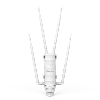 Picture of WAVLINK AC1200 WiFi Extender Outdoor Long Range, WiFi Repeater High Power Gigabit WiFi Signal Booster for Home Wireless Internet, Dual Band 2.4GHz & 5GHz with Passive PoE, 4x7dBi Detachable Antenna