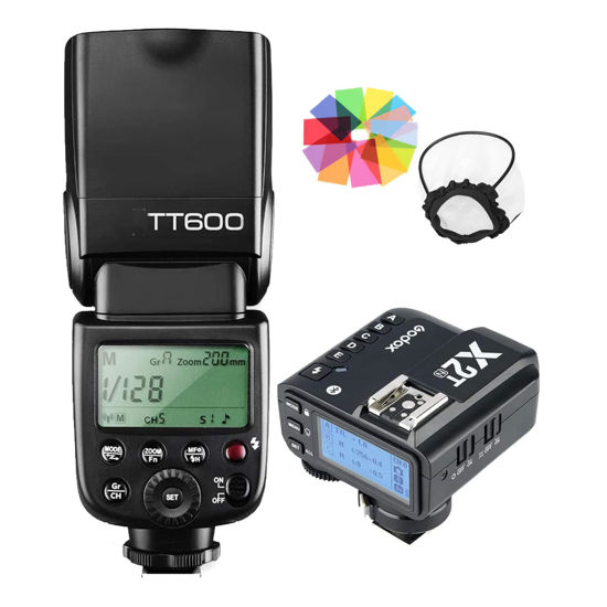 Picture of Godox TT600 HSS 1/8000S 2.4G Wireless GN60 Flash Speedlite Built in Godox X System Receiver with X2T-N Trigger Transmitter Compatible Nikon Camera