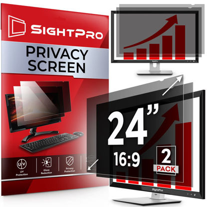 Picture of SightPro 24 Inch 16:9 [2 Pack] Computer Privacy Screen Filter for Monitor - Privacy Shield and Anti-Glare Protector