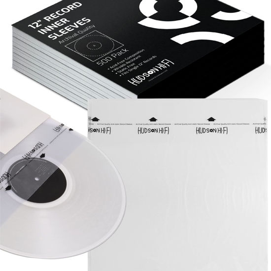 Picture of Hudson Hi-Fi Anti-Static Vinyl Record Inner Sleeves - Protective Inner Sleeve - Protect Your LP Albums from Scratches, Dust & Dirt - Acid-Free Rice Paper Interior Disc Covers (Inner, 500)