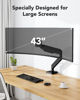 Picture of HUANUO Ultrawide Monitor Arm for 13 to 43 Inch Screens, Single Heavy Duty Monitor Arm Holds up to 33 lbs, Full Motion Monitor Desk Mount with Tilt Swivel Rotation, VESA 75x75mm or 100x100mm