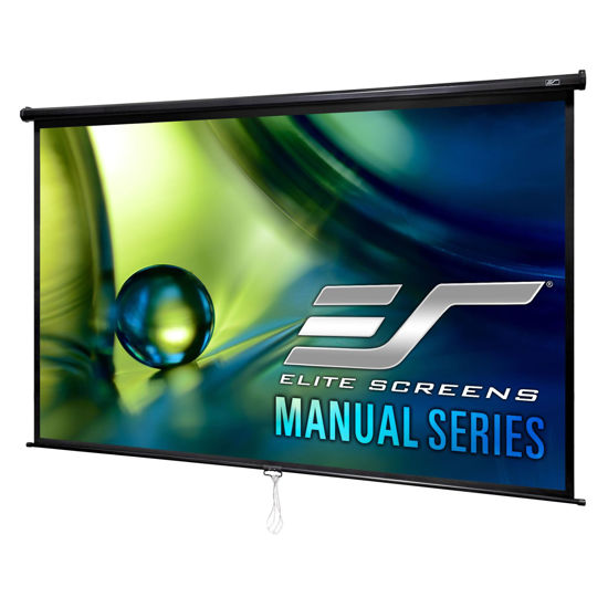 Picture of Elite Screens Manual Series, 80-INCH Pull Down Manual Projector Screen with AUTO LOCK, Movie Home Theater 8K / 4K Ultra HD 3D Ready, 2-YEAR WARRANTY, M80UWH, 16:9, Black