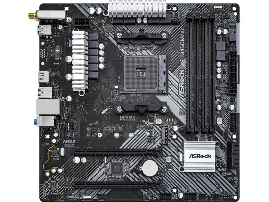 Picture of ASRock B450M/AC R2.0 AM4 AMD Promontory B450 SATA 6Gb/s Micro ATX AMD Motherboard