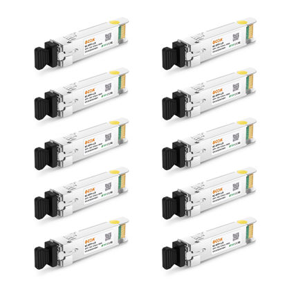 Picture of 10Pack 10GBase-LR SFP+ Transceiver, 10G LC Single Mode Module for Cisco SFP-10G-LR, Meraki MA-SFP-10GB-LR, Ubiquiti UF-SM-10G, Mikrotik, D-Link, Supermicro, Netgear DDM, 1310nm, 10km