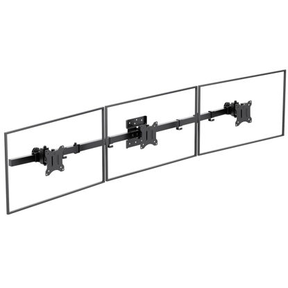 Picture of WALI Triple Monitor Wall Mount for 17 to 32 Inch, Computer Monitor Arm for 3 Screens, Swivel Tilt Wall Mount with Mounting Holes 75x75/100x100mm, Per Arm Holds Up to 15.4lbs (013ARM), Black