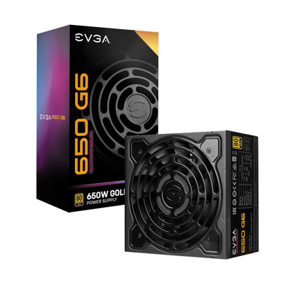 Picture of EVGA 650 G6, 80 Plus Gold 650W, Fully Modular, Eco Mode with FDB Fan, 100% Japanese Capacitors, 10 Year Warranty, Includes Power ON Self Tester, Compact 140mm Size, Power Supply 220-G6-0650-X1