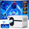 Picture of Projector with Wifi and Bluetooth, Native 1080P 15000L Mini Projector Home Theater Video Projector, Portable Projector Compatible with iOS/Android PC/TV Stick/HDMI/USB/AV（White)