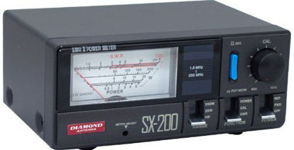 Picture of Diamond Antenna Original SX-200 1.8-200 MHz Illuminated SWR/Power Meter, Power Ranges: 5/20/200 Watts, Connector: SO-239 (UHF Female)