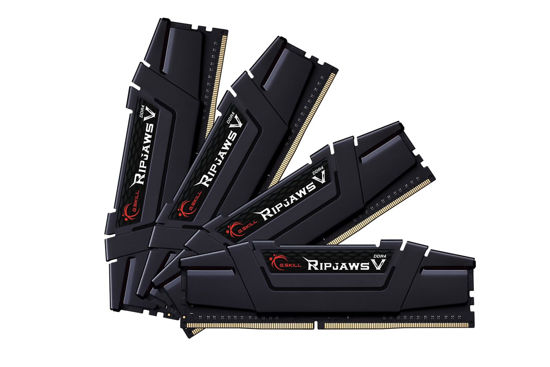 Picture of G.SKILL Ripjaws V Series (Intel XMP) DDR4 RAM 64GB (4x16GB) 3200MT/s CL16-18-18-38 1.35V Desktop Computer Memory UDIMM - Black (F4-3200C16Q-64GVK)