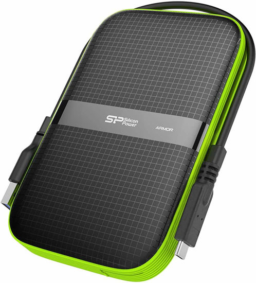 Picture of Silicon Power 4TB USB-C USB 3.1 Gen1 Rugged Portable External Hard Drive A60, Military-Grade Shockproof/Water-Resistant for PC, Mac and iPad Pro, Black