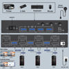 Picture of 8K Displayport KVM Switch 2 Monitors 3 Computers 8K@60Hz 4K@144Hz,Camgeet Dual Monitor KVM Switch Displayport with 4 USB 3.0 Ports for USB Devices,Wired Remote and 12V Power Adapter Included