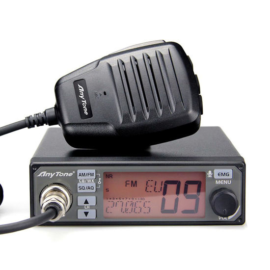 Picture of CB Radio Mobile AnyTone AT-500M II Transceiver for Vehicles, Truck, WX Weather Channel, VOX, CTCSS/DCS Code, NRC Noise Reduction, 7 Color Display, 12V Input Voltage, AM/FM, PA, Echo, NB/ANL, Black