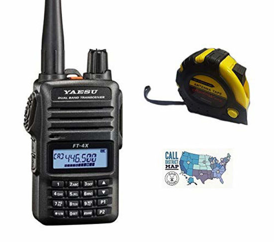 Picture of Bundle - 3 Items - Includes Yaesu FT-4XR VHF UHF Dual Band 5W FM Handheld Transceiver with The New Radiowavz Antenna Tape (2m - 30m) and HAM Guides Quick Reference Card