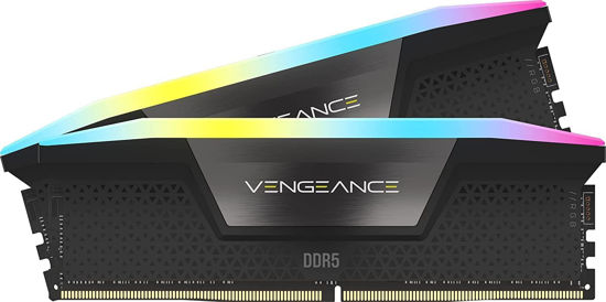 Picture of CORSAIR VENGEANCE RGB DDR5 RAM 32GB (2x16GB) 6000MHz CL36 Intel XMP iCUE Compatible Computer Memory - Black (CMH32GX5M2E6000C36)