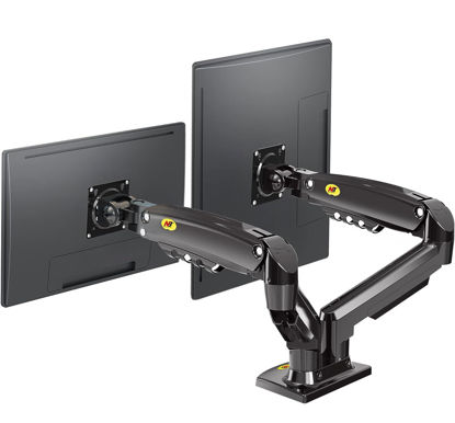 Picture of NB North Bayou Dual Monitor Desk Mount Stand Full Motion Swivel Computer Monitor Arm for Two Screens 17-27 Inch with 4.4~19.8lbs Load Capacity for Each Display F160