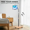 Picture of wishacc Tablet Floor Stand for Bed - Gooseneck Tablet Holder Mount with Adjustable Height and 4 Wheels, Compatible with iPad Mini Air Pro 12.9/9.7, Galaxy Tab, Kindle, Cell Phones (4.7"-13")