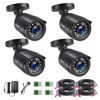 Picture of ZOSI 1080P 4 Pack HD TVI Security Bullet Cameras Outdoor Indoor Weatherproof with 24pcs IR Leds 80ft Night Vision for 720P/1080N/1080P/5MP/4K HD TVI AHD CVI Analog Surveillance CCTV DVR Systems