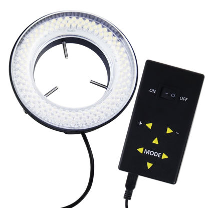 Picture of 144 LED Ring Light for Microscope and Camera | 40-250mm Working Distance | Adjustable Lighting with 4 Zone Control | 20000lux Brightness | Perfect for Photo and Video Use