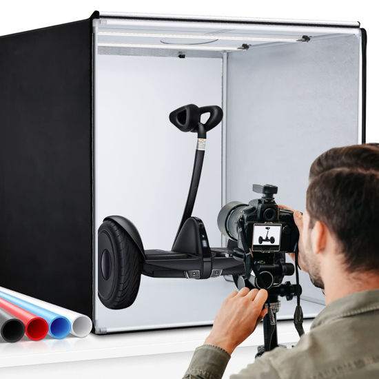 Picture of Photo Studio Box, 32x32x32 Inches Portable Foldable Photography Light Box Shooting Tent with Dimmable High CRI95+ LED Lights and 4 Backdrops for Product Photography…