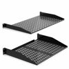 Picture of Pyle 19-Inch 1U+2U Server Rack Shelves - Universal Device Server Rack Mounting Tray, For Good Air Circulation, Cantilever Mount, Wall Mount Rack, Computer Case Mounting Tray, Black