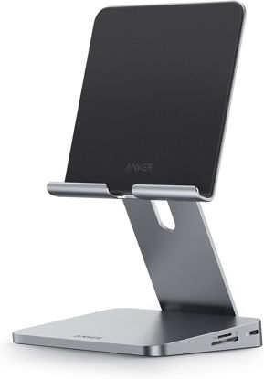 Picture of Anker , 551 USB-C Hub (8-in-1), with Foldable Tablet Stand, Dock, 4K HDMI, 2 USB-A Data Ports, for iPad Pro 5th Gen / iPad Air 5th Gen/iPad Mini 6th and Later (Silver)