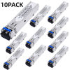 Picture of 10 Pack 1.25G SFP LC Module 1000Base-LX (SMF,1310nm,20km,DDM) Single-Mode Transceiver for Cisco GLC-LH-SMD,Ubiquiti UniFi,Meraki MA-SFP-1GB-LX10,Fortinet,Mikrotik,TP-Link,Netgear,TL-SM311LS,D-Link