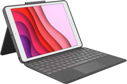 Picture of Logitech Combo Touch for iPad (7th, 8th 9th Generation) Keyboard case with trackpad, Kickstand, Wireless Keyboard, Smart Connector Technology - Graphite (Renewed)