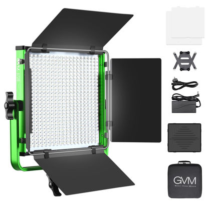 Picture of GVM 520S Led Video Light, Dimmable Bi-Color 3200K-5600K LED Light Panel with Digital Display for Studio Photography Streaming YouTube Videography Film Video Recording, CRI97+ TLCI97+ 22000lux