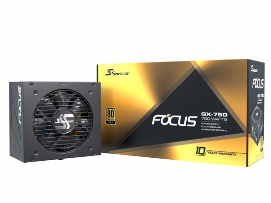 Picture of Seasonic FOCUS GX-750 | 750W | 80+ Gold | Full- Modular | ATX Form Factor| Low Noise | Premium Japanese Capacitor | 10 Year Warranty | Nvidia RTX 30/40 Super & AMD GPU Compatible (Ref. SSR-750FX)