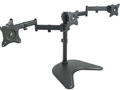 Picture of VIVO Triple Monitor Mount Fully Adjustable Desk Free Stand for 3 LCD Screens up to 24 inches STAND-V003P