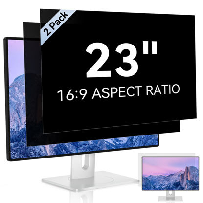 Picture of [2 Pack] 23 Inch Computer Privacy Screen for 16:9 Aspect Ratio Widescreen Monitor, Eye Protection Anti Glare Blue Light Computer Monitor Privacy Filter, Removable Anti-Scratch 23in Protector Film