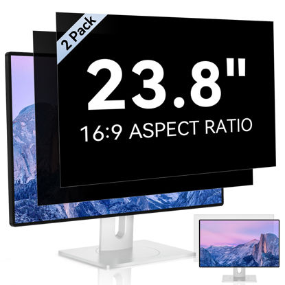 Picture of [2 Pack] 23.8 Inch Computer Privacy Screen for 16:9 Aspect Ratio Widescreen Monitor, Eye Protection Anti Glare Blue Light Computer Monitor Privacy Filter, Removable Anti-Scratch 23.8in Protector