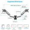 Picture of AVLT Dual Extended 13"-32" Monitor Wall Mount fits Two Flat/Curved Computer Monitor Full Motion Height Swivel Tilt Rotation Adjustable Monitor Arm - VESA/Cable Management