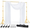 Picture of HYJ-INC 10x10Ft Photography Backdrop Stand - Gold, Adjustable Backdrop Stand for Parties, Photo Back Drop Stand, Background Support Stand with Carry Bag,Clamp.