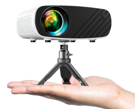 Picture of Mini Projector for iPhone, ELEPHAS 2024 Upgraded 1080P HD Projector, 8000L Portable Projector with Tripod, Movie Projector Compatible with Android/iOS/Windows/TV Stick/HDMI/USB