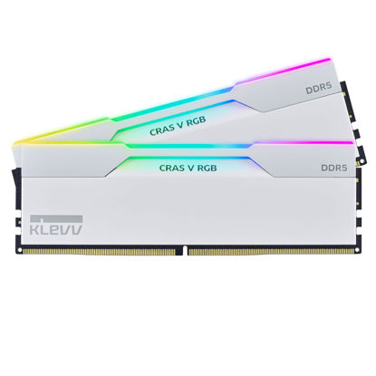 Picture of KLEVV CRAS V RGB DDR5 32GB (2x16GB) 6400MHz CL32 A-DIE 1.35V Gaming Desktop Ram Memory SK Hynix Chip XMP 3.0 / AMD Expo Ready - White (KD5AGUA80-64A320J)