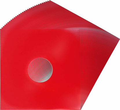 Picture of (25) 12" Colored Vinyl Record Jackets with Center Hole - Red #12JWREHH