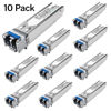 Picture of 10Pack 1.25G SFP LC Module 1000Base-LX Single-Mode Transceiver (SMF, 1310nm, 20km, DDM) - Compatible with Cisco GLC-LH-SMD, Ubiquiti UniFi, Meraki, Fortinet, Mikrotik, TP-Link, Netgear, Aruba and more