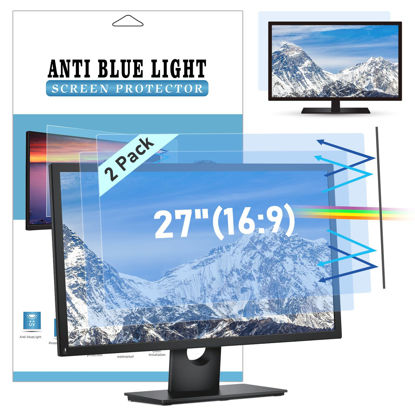 Picture of LAMA 2 Pack 27 Inch Universal Blue Light Blocking Screen Protector for 27" 16:9 Diagonal Desktop Monitor,Anti Blue Light,Anti Glare,Anti-UV,Blue Light Filter for Reduce Eye Strain(W*H:23.54"x13.26")