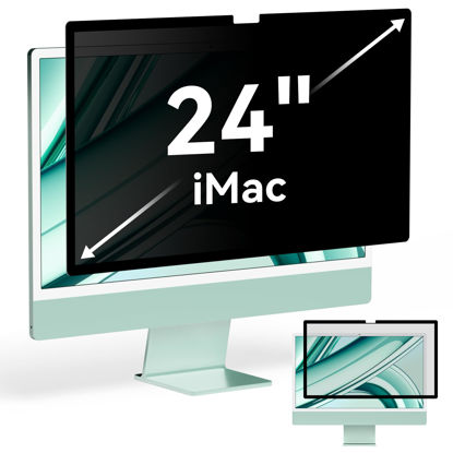 Picture of [2024 New] Fully Removable Privacy Screen for iMac 24 Inch 2021-2024 Destop Computer Monitor, Anti Glare Blue Light Filter Privacy Shield, Upgraded Anti Spy iMac Privacy Protector