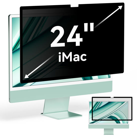 Picture of [2024 New] Fully Removable Privacy Screen for iMac 24 Inch 2021-2024 Destop Computer Monitor, Anti Glare Blue Light Filter Privacy Shield, Upgraded Anti Spy iMac Privacy Protector