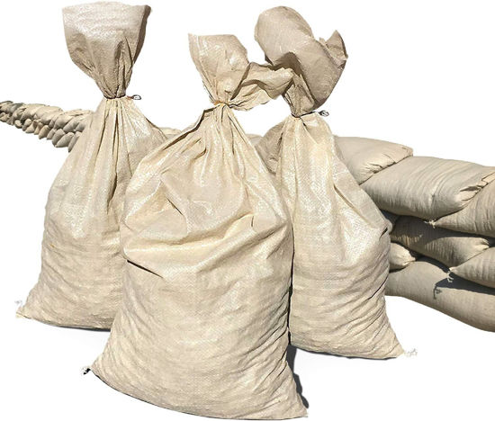 Picture of Sandbaggy Sandbags (14" x 26") | Military Grade | Protects Homes & Businesses from Flooding | Sand Bags Trusted by US Military & Forest Service (100, Beige)