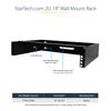 Picture of StarTech.com 2U Wall Mount Network Rack - 14 in Deep (Low Profile) - 19" Patch Panel Bracket for Shallow Server, IT Equipment, Network Switches - 77lbs/35kg Weight Capacity, Black (RACK-2U-14-BRACKET)