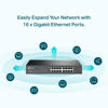 Picture of TP-Link 16 Port Gigabit Switch Easy Smart Managed Plug & Play Desktop/Rackmount Sturdy Metal w/ Shielded Ports Support QoS, Vlan, IGMP & Link Aggregation (TL-SG1016DE),Black