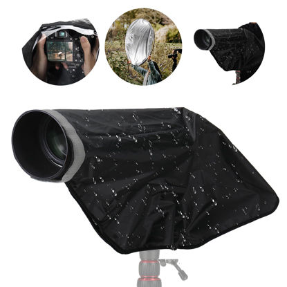 Picture of NEEWER 2 in 1 Camera Rain Cover & Reflector, XL Large Durable Nylon Waterproof Raincoat for Canon Sony Nikon Fujifilm DSLR Mirrorless Camera & Lens up to 800mm, with Viewing Window/Bag, PB017