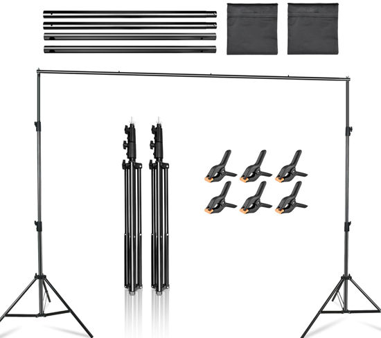 Picture of YELANGU Portable and Adjustable 10x9.2Ft Photo Backdrop Stand for Parties, Weddings, and Advertising - Perfect for Photography and Display