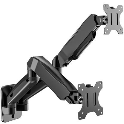 Picture of WALI Dual Monitor Wall Mount, Gas Spring Monitor Arm for 2 Screens up to 32 inch, 19.8 lbs. Fully Adjustable Arm Mounting Holes up to 100 x 100 (GSWM002), Black