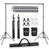 Picture of Aureday Backdrop Stand, 10x10ft Adjustable Photo Backdrop Stand for Parties, Heavy Duty Background Stand with Travel Bag, Backdrop Clamps, Crossbars, 2 Sandbags for Wedding/Decorations/Photoshoot