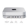 Picture of Satechi USB C Hub - Type-C Aluminum Stand & Hub - USB-C Data Port, Micro/SD Card Readers, USB 3.0 & Headphone Jack Port - for M2/ M1 Mac Mini,Mac Studio, 2020 & 2018 Mac Mini (Silver)