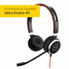 Picture of Jabra Evolve 40 Professional Wired Headset, Stereo, UC-Optimized - Telephone Headset for Greater Productivity, Superior Sound for Calls and Music, 3.5mm Jack/USB Connection, All-Day Comfort Design